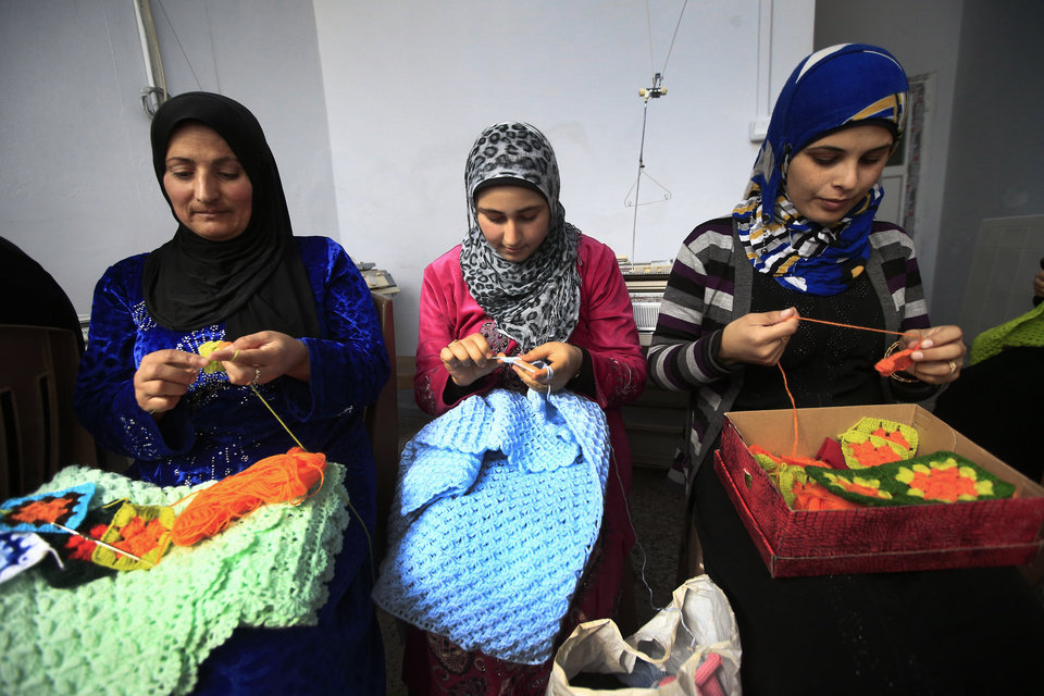 Syrian refugee Women at a camp in Turkey